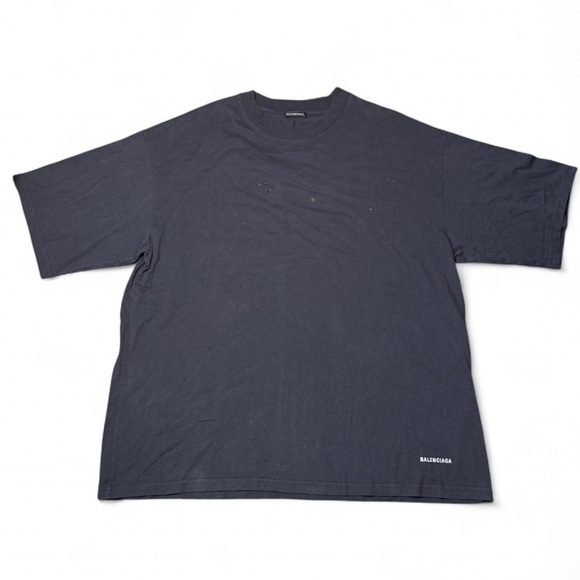Balenciaga Designer Oversized Washed Grey Tshirt